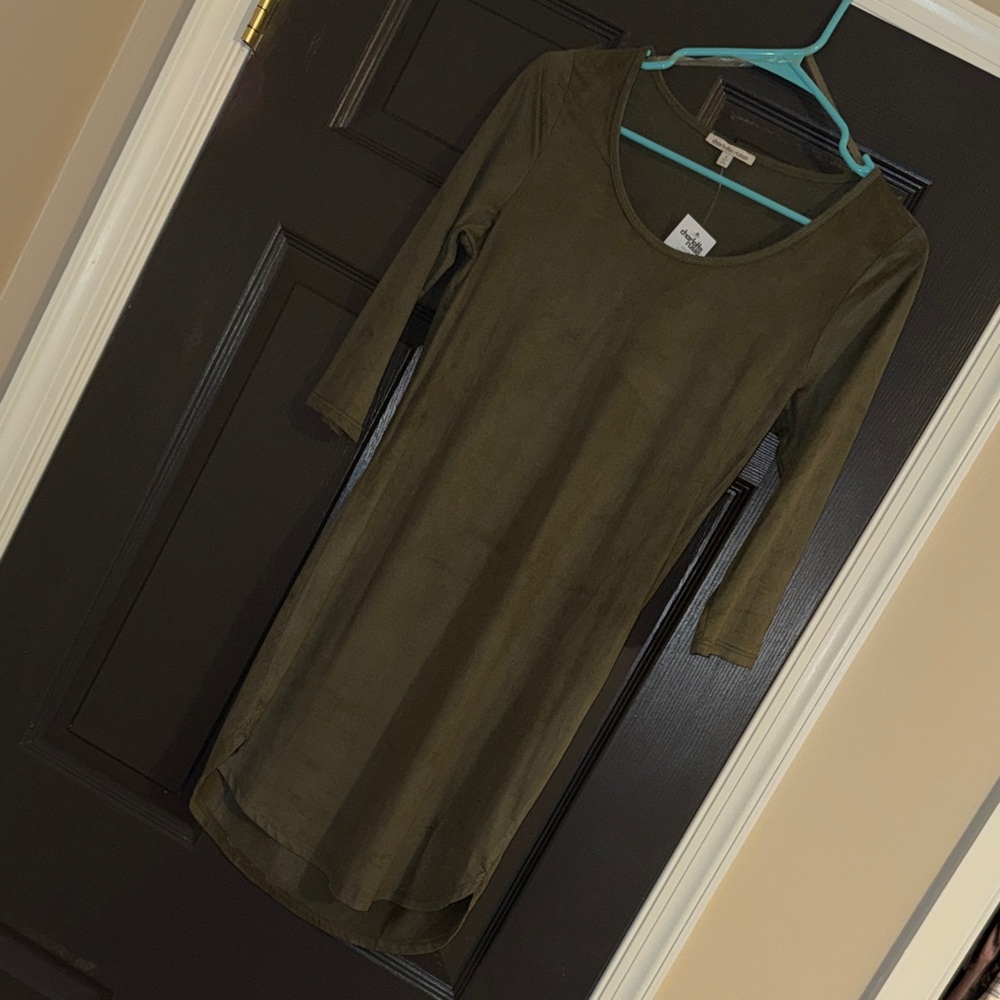 Charlotte Russe Khaki Long Sleeve Dress